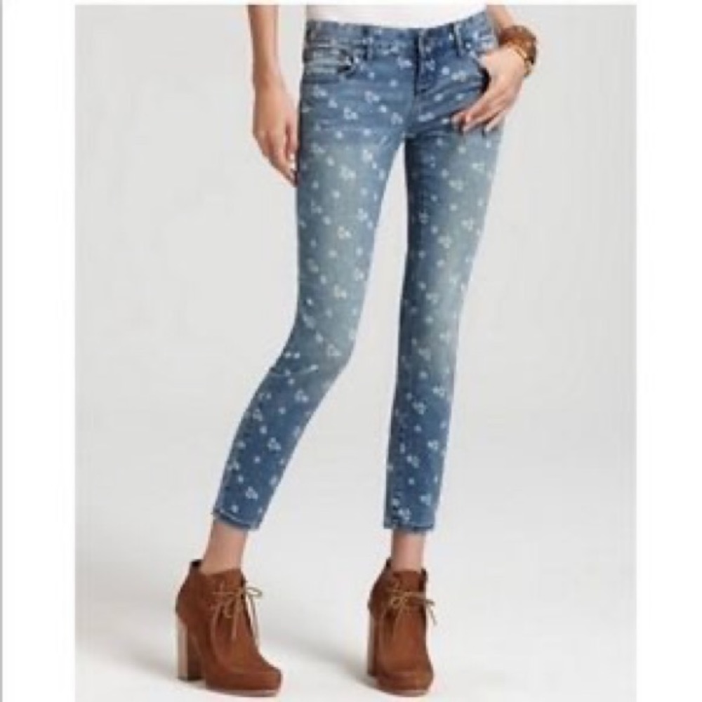 Free People ditsy floral skinny jeans